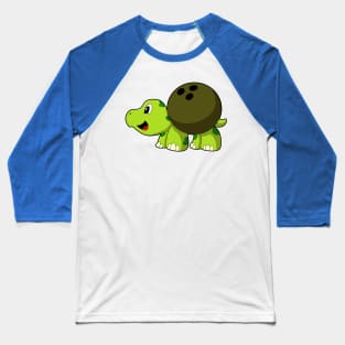 Turtle at Bowling with Bowling ball Baseball T-Shirt